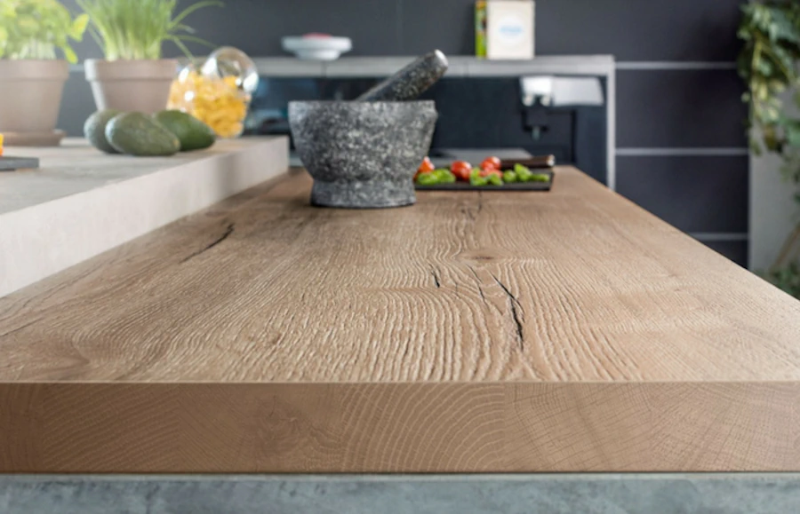 tipos de encimeras de cocina madera maciza